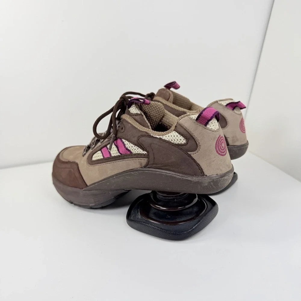 Z-Coil Brown Suede & Mesh Hiking/Walking Shoe W/Heel Spring Shock Absorbing Sz 8